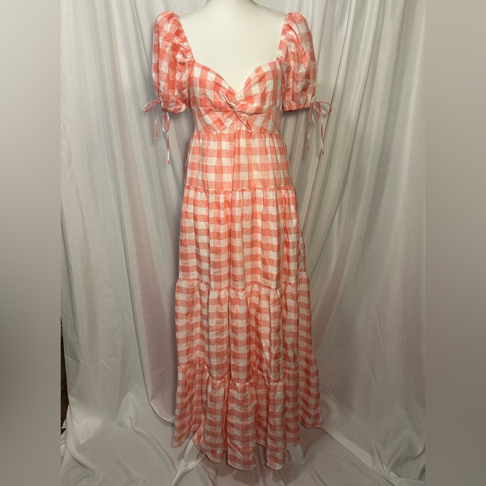 English Factory Checkered Maxi Dress. Size Medium.